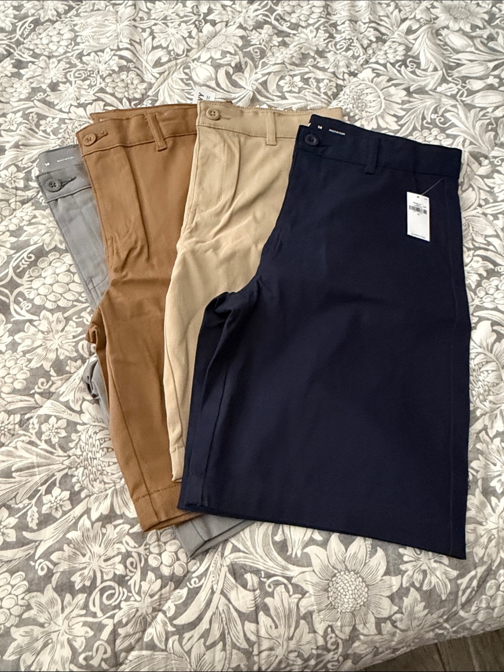 Lot of Old Navy Kids Chino Shorts - Navy, Tan, Brown, Gray